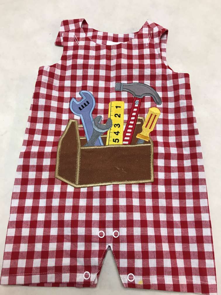 Fabri-Tech’s toolbox shortall romper